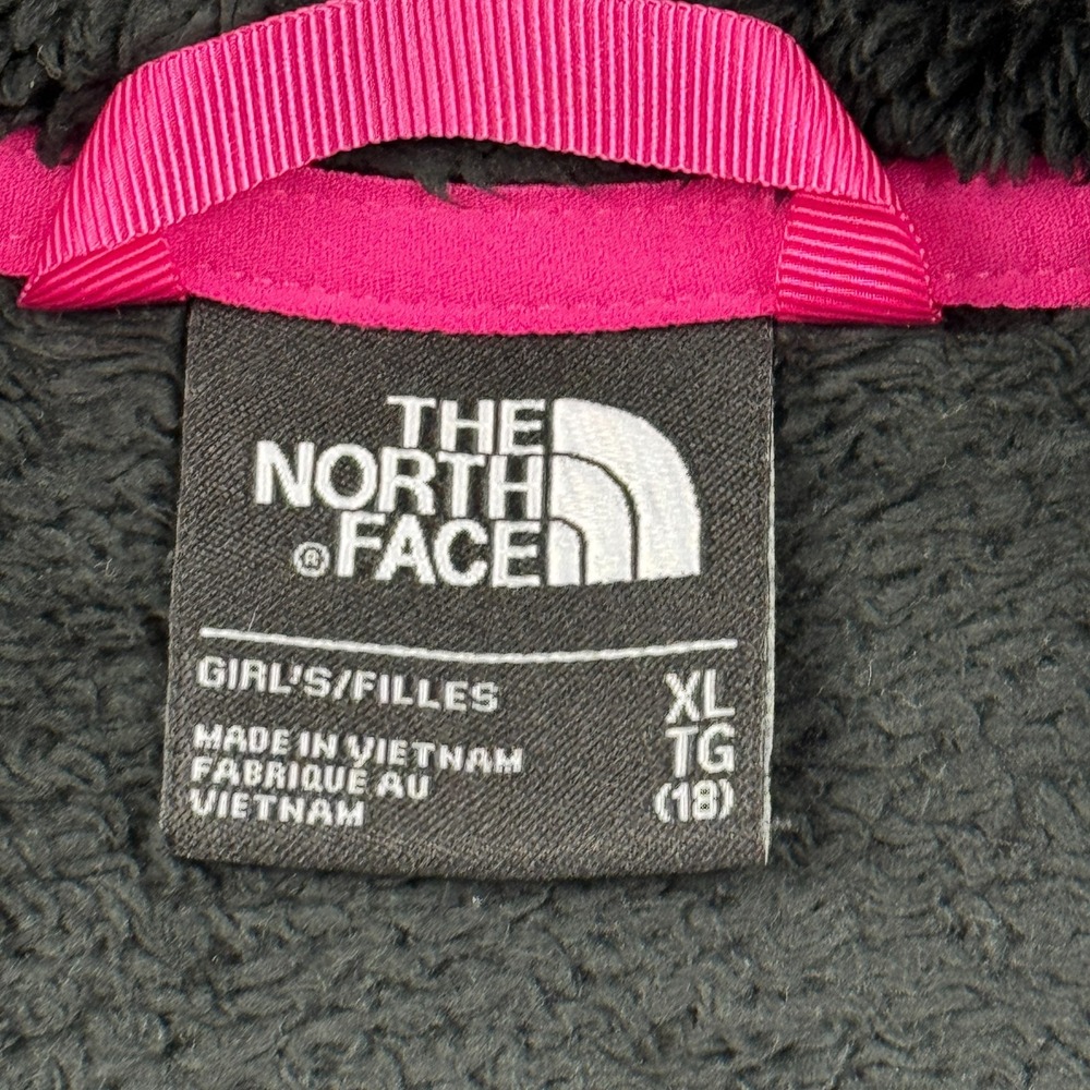 The North Face Jacket Teen‎ Girls XL 18 Black Pink Osolita High Fleece Full-Zip - Picture 4 of 12